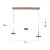 Q-Rotate Suspension Luminaires Paul Neuhaus LED Brun, 3 lumières, Télécommandes