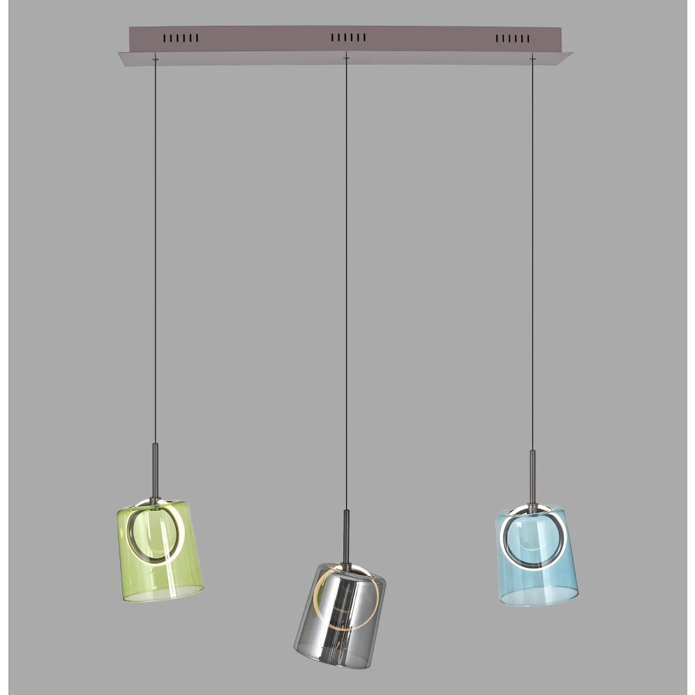Zula Suspension Luminaires Paul Neuhaus LED Brun, 3 lumières main product photo