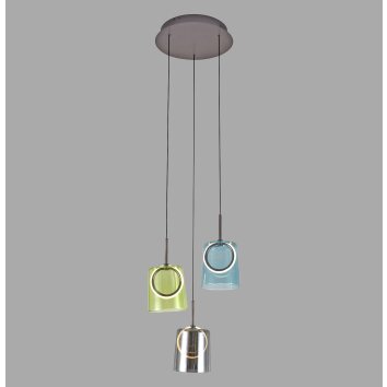 Zula Suspension Luminaires Paul Neuhaus LED Brun, 3 lumières