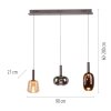 Irides Suspension Luminaires Paul Neuhaus LED Brun, 3 lumières