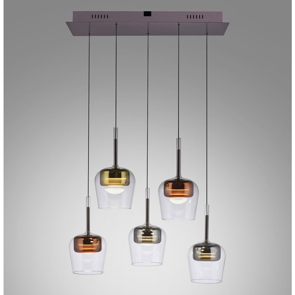 Q-Kon Suspension Luminaires Paul Neuhaus LED Brun, 5 lumières, Télécommandes main product photo