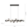 E-Popup Suspension Luminaires Paul Neuhaus LED Gris, 18 lumières, Télécommandes