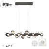 E-Popup Suspension Luminaires Paul Neuhaus LED Gris, 18 lumières, Télécommandes
