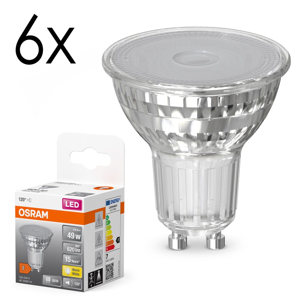 Luminaires Osram GU10 6.5 Watt blanc chaud 620 Lumen main product photo