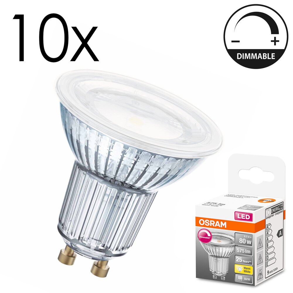 Luminaires Osram GU10 7.9 Watt blanc chaud dimmable 650 Lumen main product photo