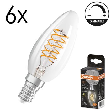Luminaires Osram E14 LED 4.8 Watt blanc chaud dimmable 470 Lumen