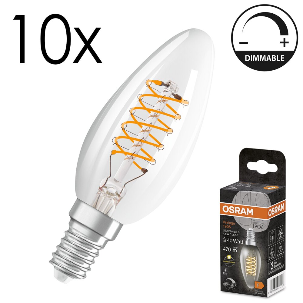 Luminaires Osram E14 LED 4.8 Watt blanc chaud dimmable 470 Lumen main product photo