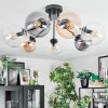 Gastor Plafonnier, Boule lumineuse Ambre, Clair, Fumé, 7 lumières