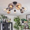 Gastor Plafonnier, Boule lumineuse Ambre, Clair, Fumé, 7 lumières