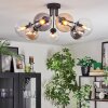 Gastor Plafonnier, Boule lumineuse Ambre, Clair, Fumé, 7 lumières