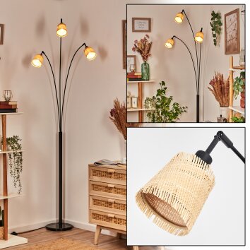 Lindberg Lampadaire Noir, 3 lumières