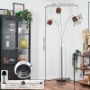 Cando Lampadaire Nickel mat, Noir, 3 lumières