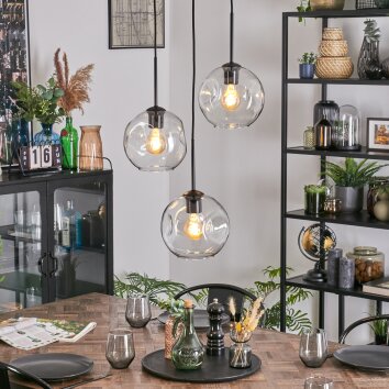 Ripoll Suspension, Boule lumineuse, Suspension grappe Clair, 3 lumières
