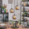 Ripoll Suspension, Boule lumineuse, Suspension grappe Chrome, Fumé, 3 lumières