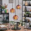 Ripoll Suspension, Boule lumineuse, Suspension grappe Clair, Cuivré, 3 lumières