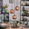 Koyoto Suspension, Boule lumineuse, Suspension grappe Cuivré, 3 lumières
