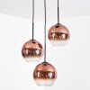 Koyoto Suspension, Boule lumineuse, Suspension grappe Clair, Cuivré, 3 lumières