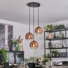 Koyoto Suspension, Boule lumineuse, Suspension grappe Clair, Cuivré, 3 lumières