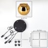 Koyoto Suspension, Boule lumineuse, Suspension grappe Or, 4 lumières