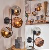 Ripoll Boule lumineuse, Applique murale Chrome, Cuivré, Fumé, 3 lumières
