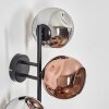 Ripoll Boule lumineuse, Applique murale Chrome, Cuivré, Fumé, 3 lumières