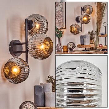 Ripoll Boule lumineuse, Applique murale Chrome, Fumé, 3 lumières Ripoll Boule lumineuse, Applique murale Chrome, Fumé, 3 lumières