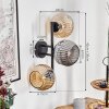 Ripoll Boule lumineuse, Applique murale Ambre, Fumé, 3 lumières