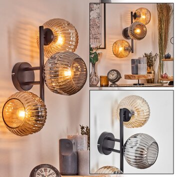 Ripoll Boule lumineuse, Applique murale Ambre, Fumé, 3 lumières Ripoll Boule lumineuse, Applique murale Ambre, Fumé, 3 lumières