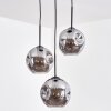 Ripoll Suspension, Boule lumineuse, Suspension grappe Fumé, 3 lumières