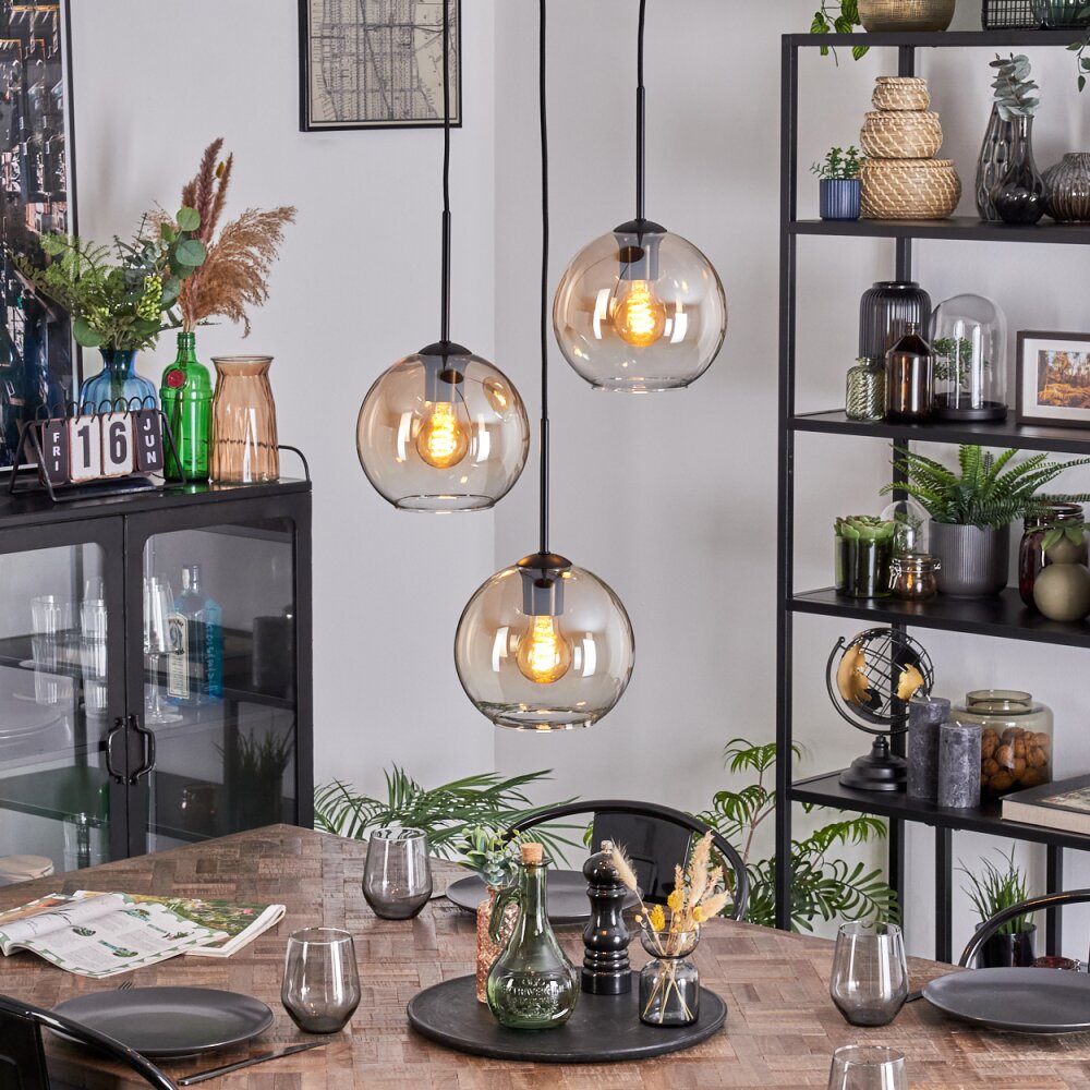 Koyoto Suspension, Boule lumineuse, Suspension grappe Ambre, Clair, 3 lumières main product photo