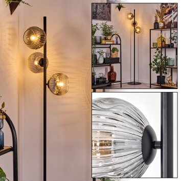 Ripoll Lampadaire Clair, Fumé, 3 lumières