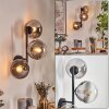 Gastor Boule lumineuse, Applique murale Clair, Fumé, 3 lumières