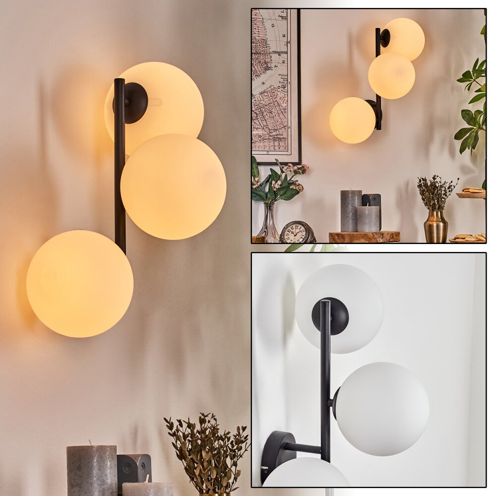 Gastor Boule lumineuse, Applique murale Blanc, 3 lumières main product photo