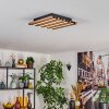 Tandragee Plafonnier, Panel LED Couleur bois, Noir, 1 lumière