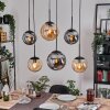 Gastor Suspension, Boule lumineuse, Suspension Ambre, Fumé, 6 lumières