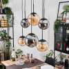 Gastor Suspension, Boule lumineuse, Suspension Ambre, Fumé, 6 lumières