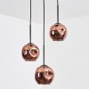 Ripoll Suspension, Boule lumineuse, Suspension grappe Cuivré, 3 lumières