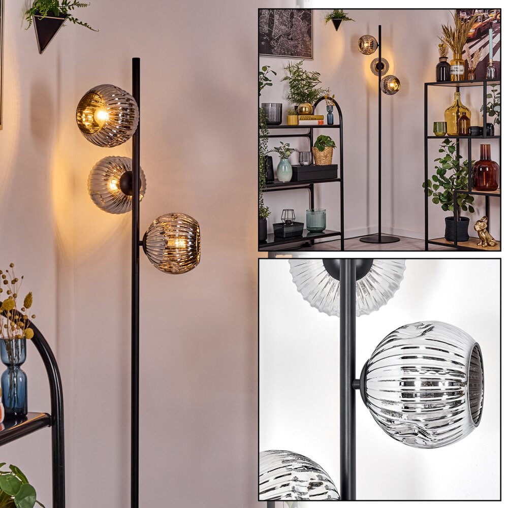 Ripoll Lampadaire Chrome, Fumé, 3 lumières main product photo