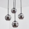 Ripoll Suspension, Boule lumineuse, Suspension grappe Fumé, 4 lumières