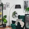 Bassagoda Lampadaire, Lampadaires arc Nickel mat, Noir, 1 lumière, Abat-jour en tissu