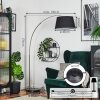 Bassagoda Lampadaire, Lampadaires arc Nickel mat, Noir, 1 lumière, Abat-jour en tissu