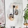 Gastor Boule lumineuse, Applique murale Ambre, Clair, Fumé, 3 lumières