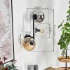 Gastor Boule lumineuse, Applique murale Ambre, Clair, Fumé, 3 lumières