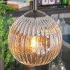 Ripoll Suspension, Boule lumineuse, Suspension grappe Chrome, Clair, Fumé, 3 lumières