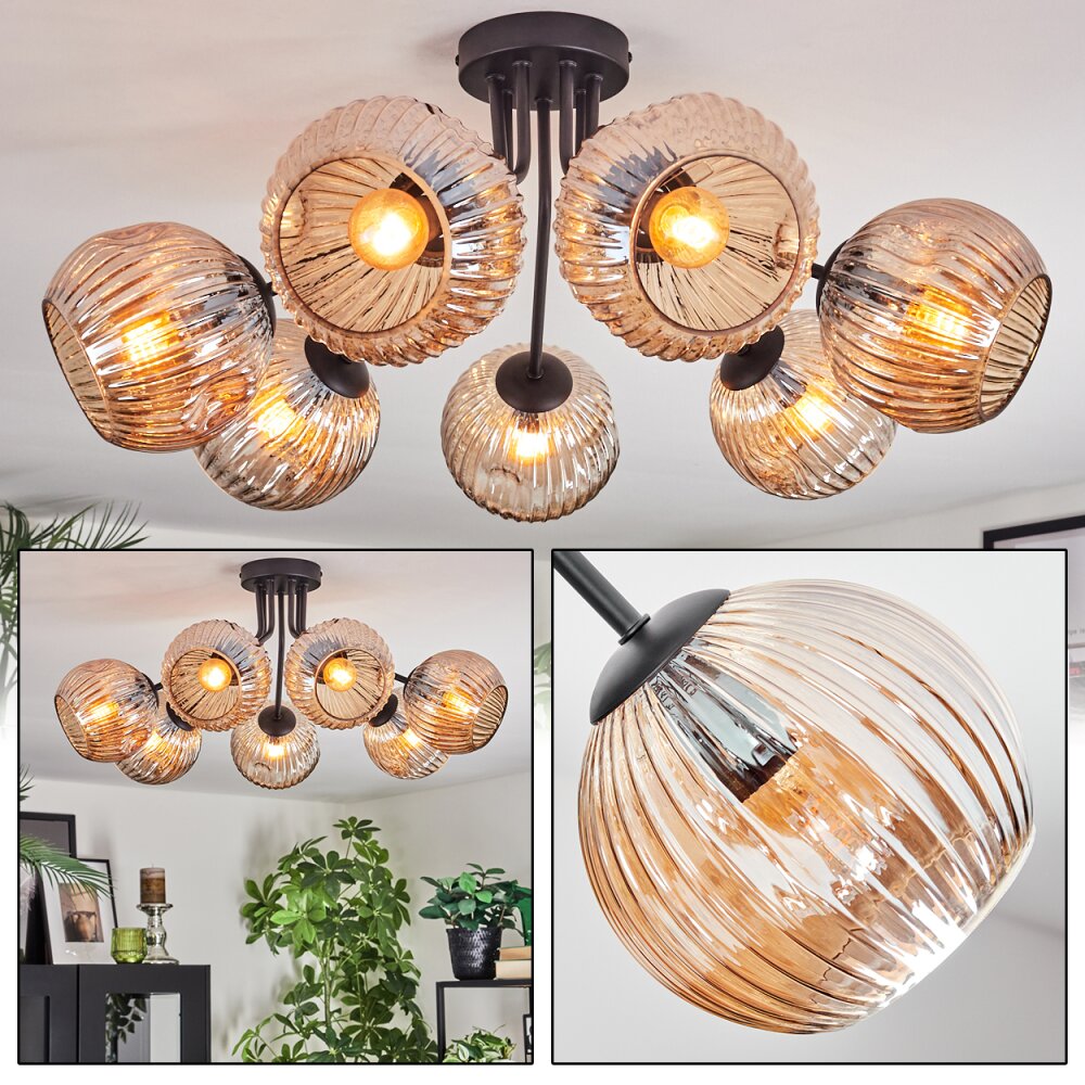 Ripoll Plafonnier, Boule lumineuse Ambre, 7 lumières main product photo