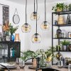 Ripoll Suspension, Boule lumineuse, Suspension grappe Ambre, Clair, 4 lumières