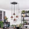 Ripoll Suspension, Boule lumineuse, Suspension grappe Clair, Cuivré, 4 lumières