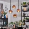 Ripoll Suspension, Boule lumineuse, Suspension grappe Clair, Cuivré, 4 lumières
