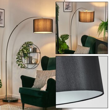 Soungou Lampadaire Nickel mat, Noir, 1 lumière