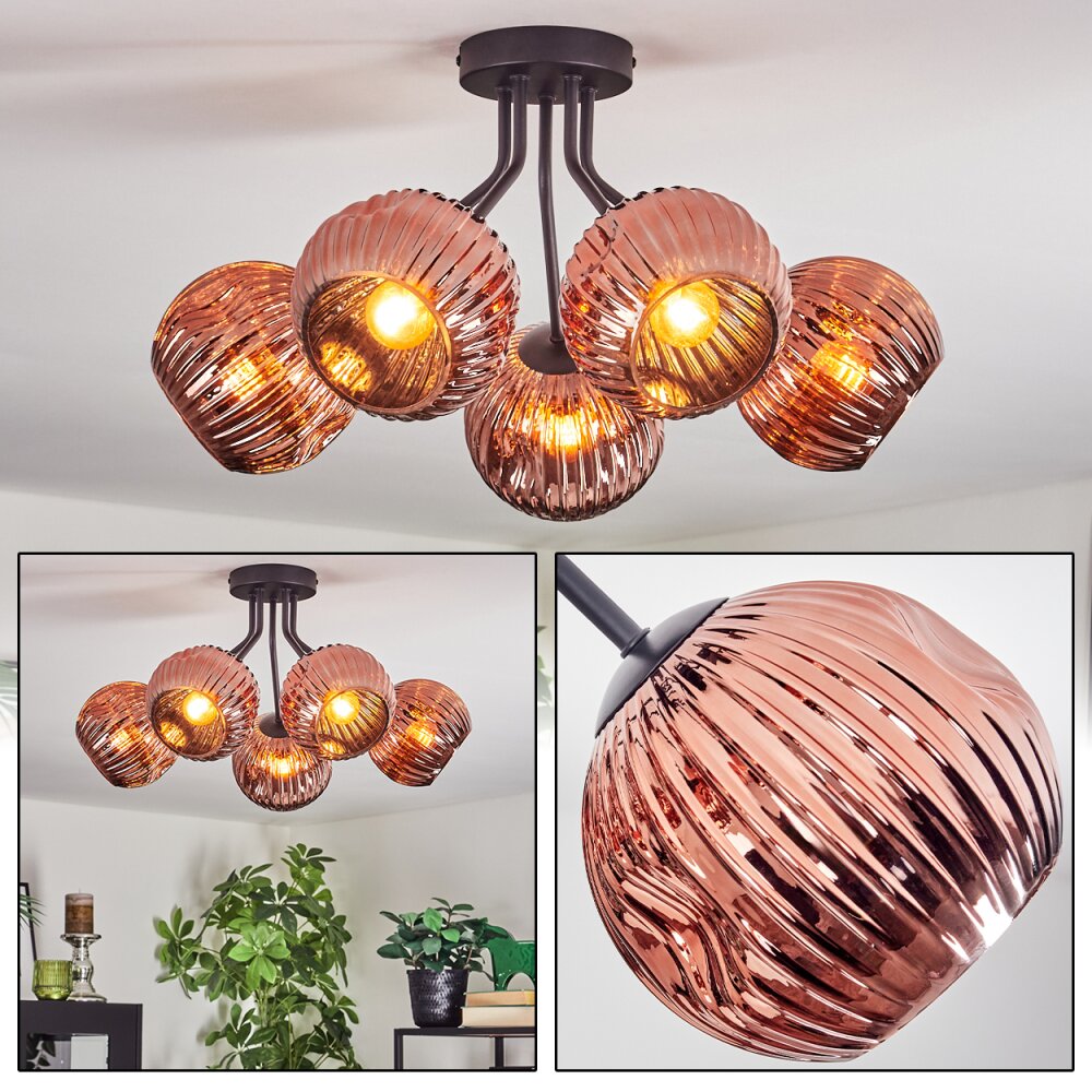 Ripoll Plafonnier, Boule lumineuse Cuivré, 5 lumières main product photo